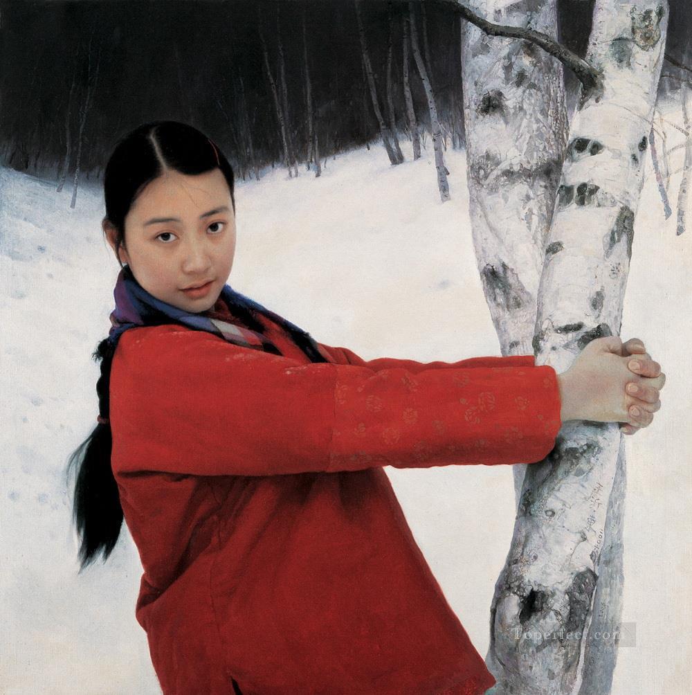 Early spring WYD Chinese Girls Oil Paintings